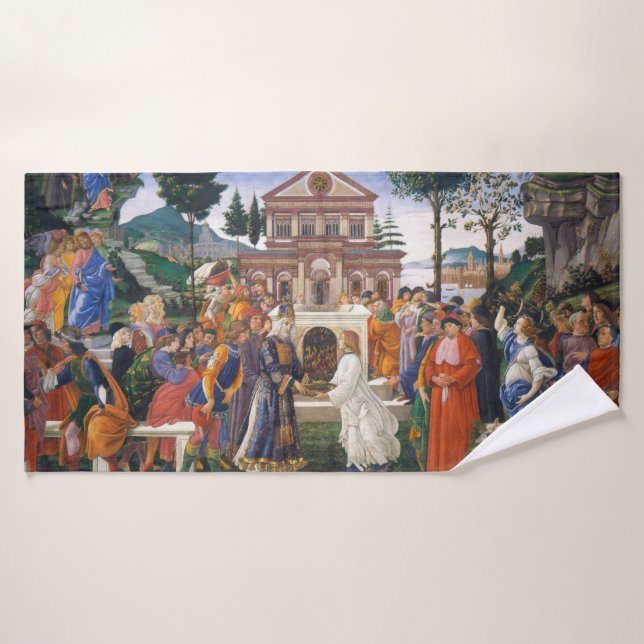 Temptations of Christ, Sandro Botticelli Bath Towel (Bath Towel)