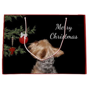 Tempted Yorkie Christmas Large Gift Bag