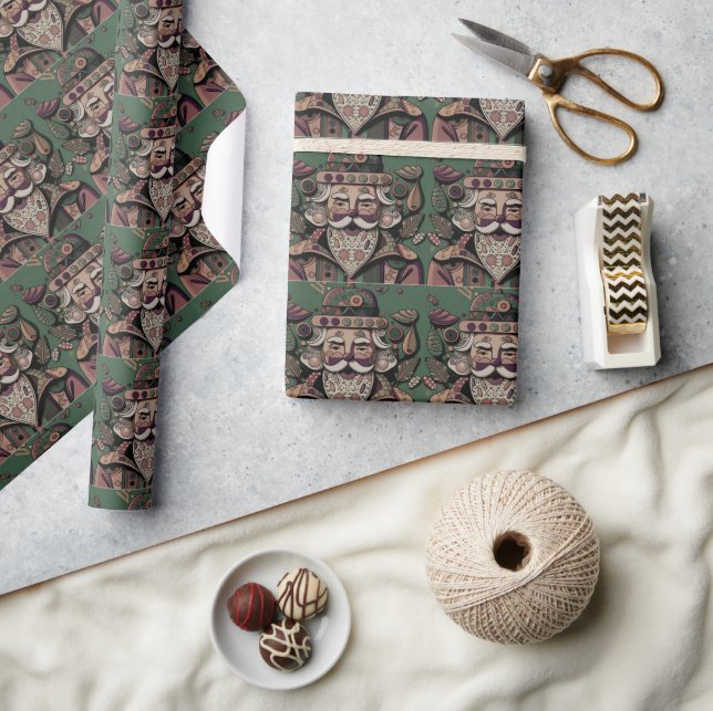 Tempting Hippie Santa Wrapping Paper (Crafts)
