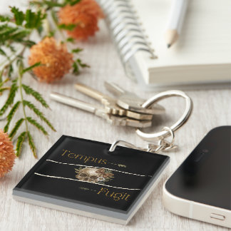 Tempus fugit key ring