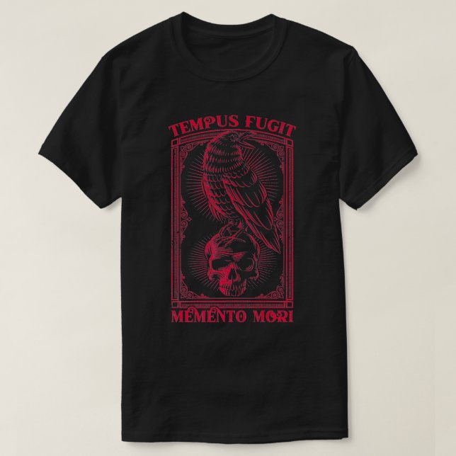 Tempus Fugit Memento Mori Latin Phrase Premium  T-Shirt (Design Front)