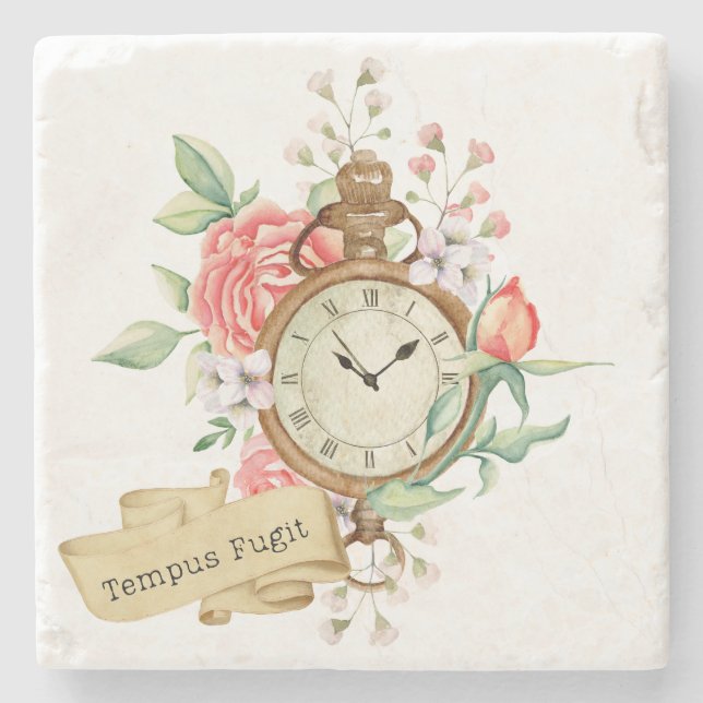 Tempus Fugit Stone Coaster (Front)