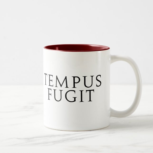 Tempus Fugit Two-Tone Coffee Mug (Right)
