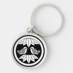 Ten bamboo leaves & facing sparrows Keychains