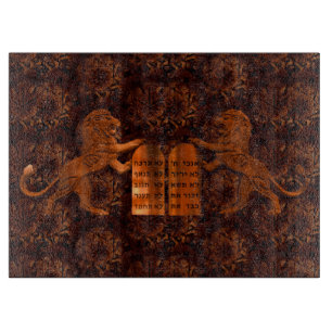 Ten Commandments and Lions Cutting Board
