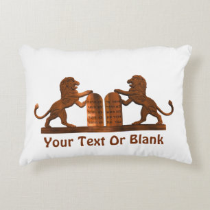 Ten Commandments and Lions Decorative Cushion
