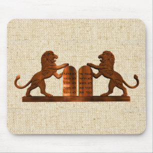 Ten Commandments and Lions Mouse Mat