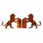 Ten Commandments and Lions Photo Sculpture Magnet<br><div class="desc">A computer-generated "wood carving, " in traditional style; lions guarding the Ten Commandments.</div>