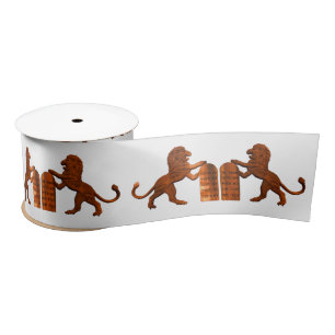 Ten Commandments and Lions Satin Ribbon