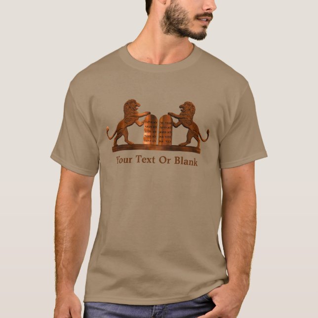 Ten Commandments and Lions T-Shirt (Front)