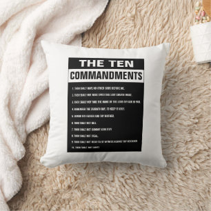 Ten Commandments Bible Verse Christian Religious Cushion