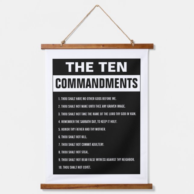 Ten Commandments Bible Verse Christian Religious Hanging Tapestry (Front)