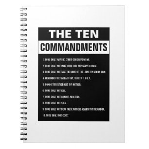 Ten Commandments Bible Verse Christian Religious Notebook