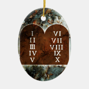 Ten Commandments Ceramic Tree Decoration