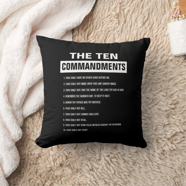 Ten Commandments Christian Religious Bible Verse Cushion (Blanket)