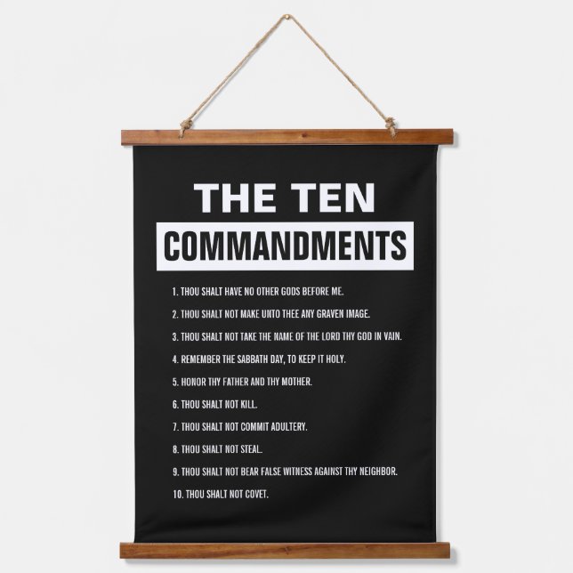 Ten Commandments Christian Religious Bible Verse Hanging Tapestry (Front)