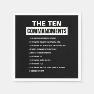 Ten Commandments Christian Religious Bible Verse Napkin