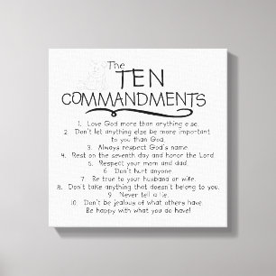 Ten Commandments for Kids Childrens Church Canvas Print