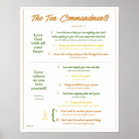 Ten Commandments for Kids--Earth Tones w/border