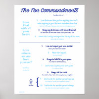 Ten Commandments for Kids--Navy/Light Blue