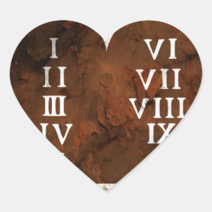 Ten Commandments Heart Sticker