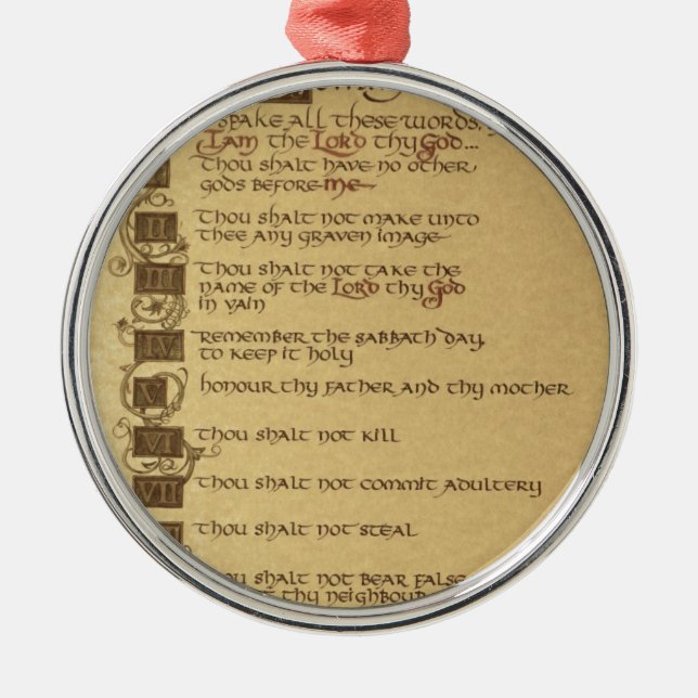 ten commandments metal tree decoration (Front)