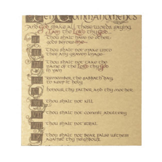 ten commandments notepad