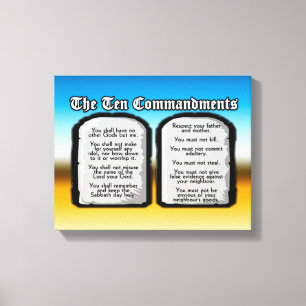 Ten Commandments of the Holy Bible, God's Law Canvas Print