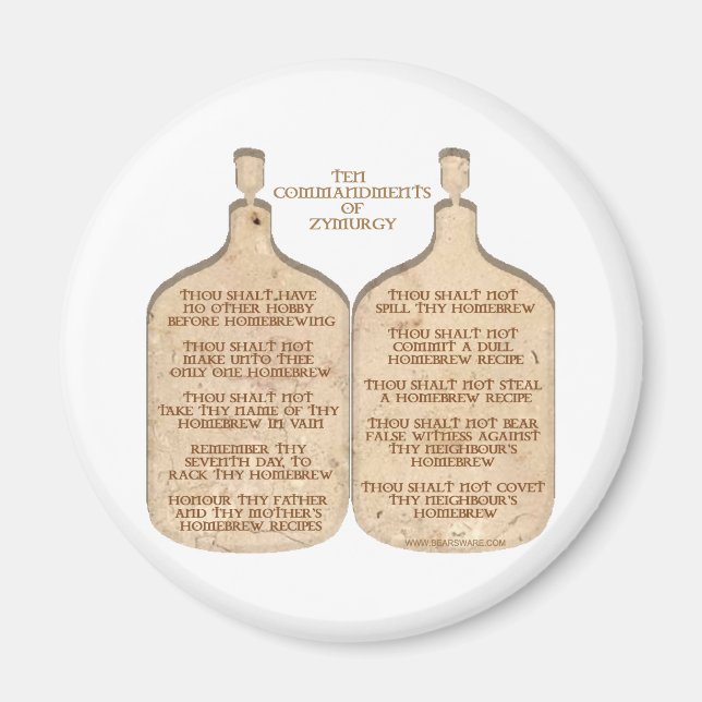 Ten Commandments of Zymurgy Magnet (Front)