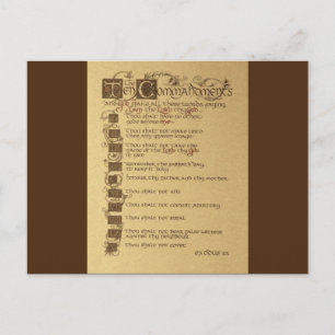 ten commandments postcard
