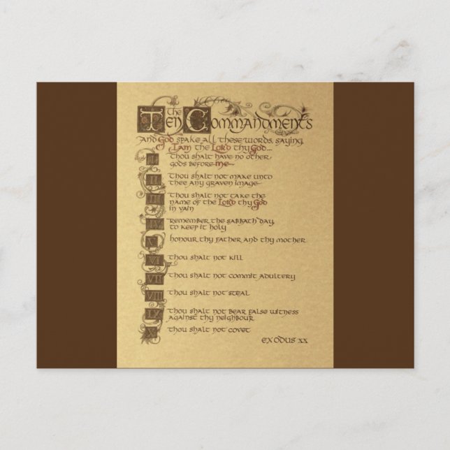 ten commandments postcard (Front)