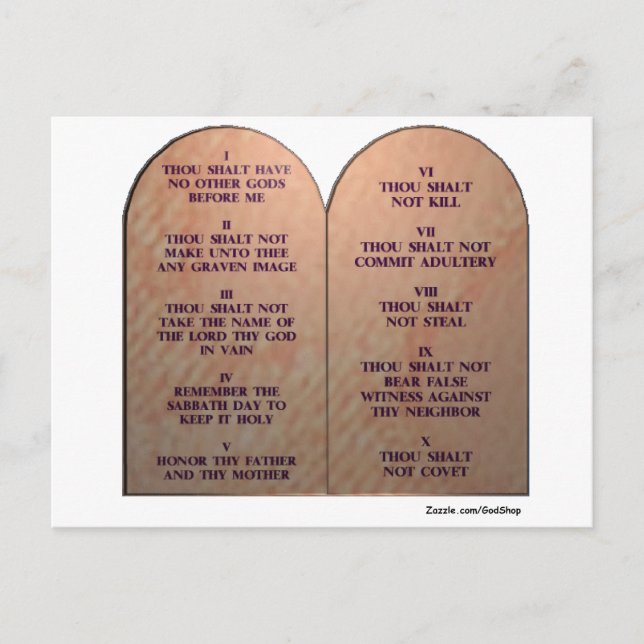 Ten Commandments Postcard (Front)