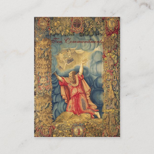 Ten Commandments - Prayer Card (Flat) (Front)