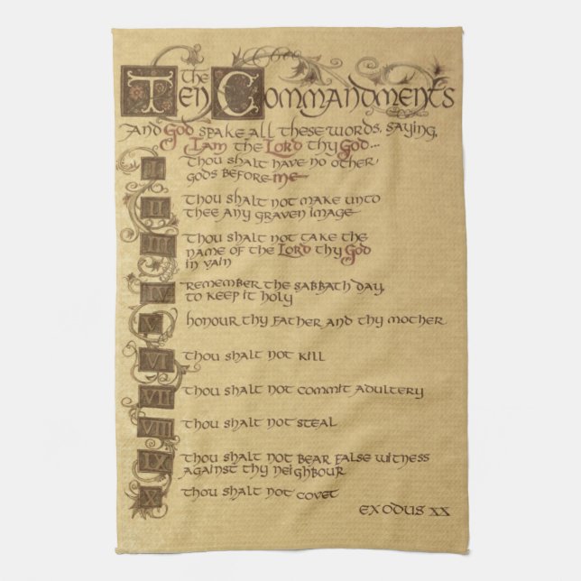 ten commandments tea towel (Vertical)