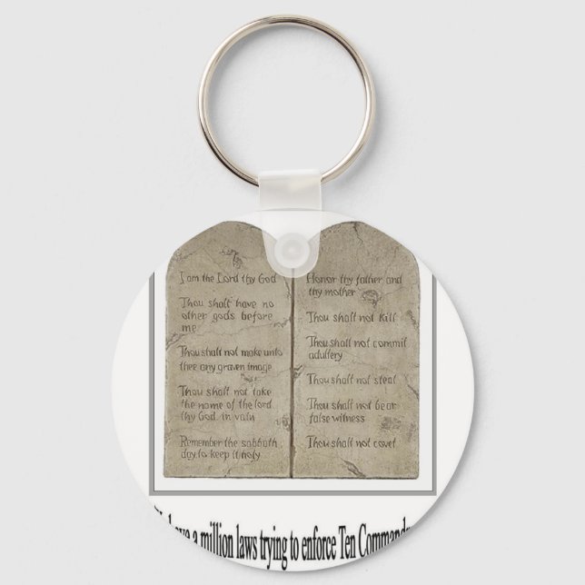 Ten Commandments with Quote Key Ring (Front)