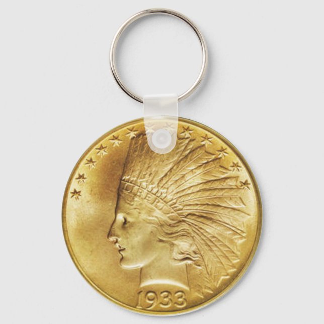 Ten Dollar Gold Indian Coin Key Ring (Front)