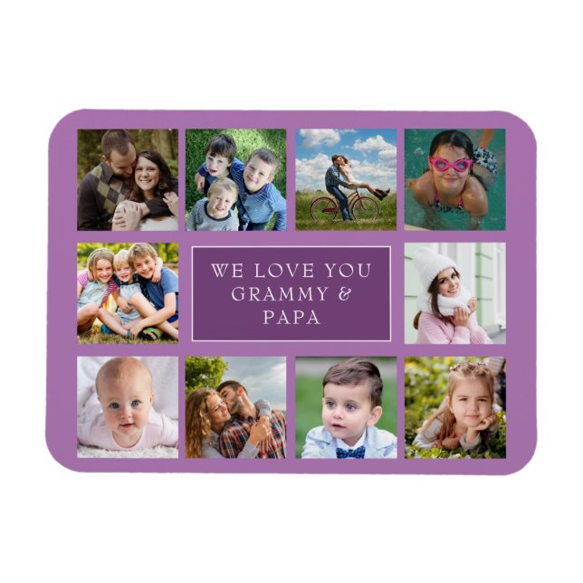 Ten Family Photo Collage Custom Magnet (Horizontal)