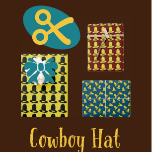 Ten Gallon Cowboy Hats Wrapping Paper Sheet
