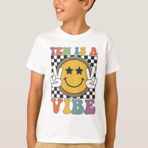 Ten Is A 10th Birthday Groovy Happy 10 Years Old B T-Shirt
