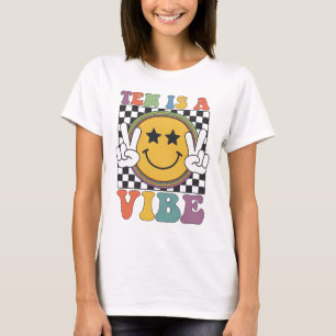 Ten Is A 10th Birthday Groovy Happy 10 Years Old B T-Shirt