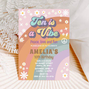 Ten is a vibe birthday invitation