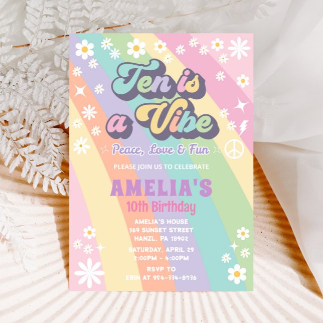Ten is a vibe birthday invitation (Creator Uploaded)