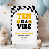 Ten Is A Vibe Retro First 10th Birthday Party