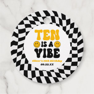 Ten Is A Vibe Retro Tenth 10th Birthday Party Favour Tags