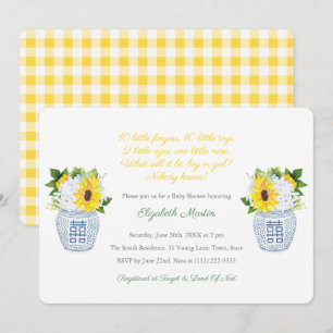 Ten Little Fingers Poem Gender Neutral Baby Shower Invitation