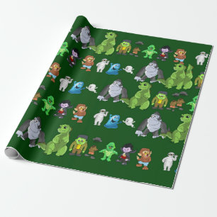 Ten Little Monsters Wrapping Paper(Green) Wrapping Paper