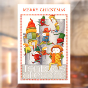 TEN LORDS A LEAPING 12x18 Window Cling