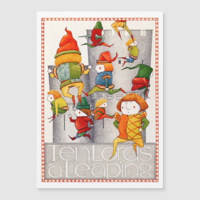 TEN LORDS A LEAPING 5x7 Magnetic Card (Front)