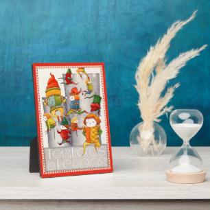 TEN LORDS A LEAPING 5x7 Wooden Plaque + Easel Red