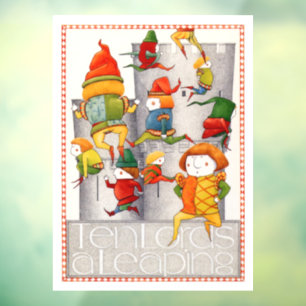 TEN LORDS A LEAPING 8x11 Window Cling